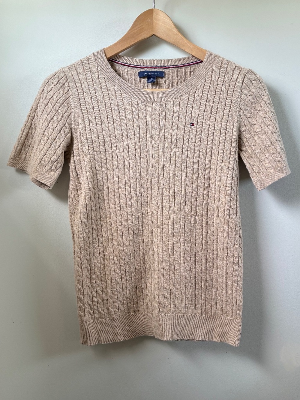Tommy Hilfiger Cable Knit Short Sleeve Sweater